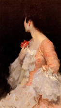 Репродукция картины "portrait of a lady" художника "чейз уильям меррит"