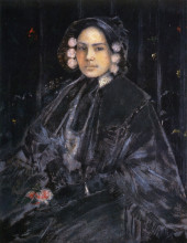 Репродукция картины "portrait of mrs. julius erson" художника "чейз уильям меррит"