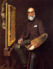 Репродукция картины "portrait of worthington whittredge" художника "чейз уильям меррит"