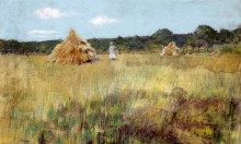 Репродукция картины "grain field, shinnecock hills" художника "чейз уильям меррит"