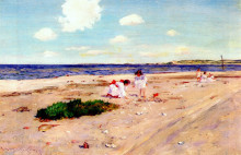 Репродукция картины "shell beach at shinnecock" художника "чейз уильям меррит"