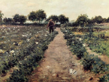 Репродукция картины "the potato patch, aka garden shinnecock" художника "чейз уильям меррит"