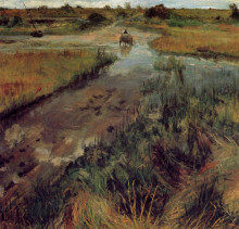 Репродукция картины "swollen stream at shinnecock" художника "чейз уильям меррит"