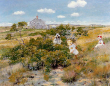 Репродукция картины "the bayberry bush" художника "чейз уильям меррит"