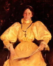Копия картины "the golden lady" художника "чейз уильям меррит"