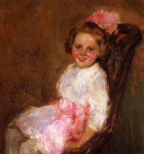 Копия картины "portrait of helen, daughter of the artist" художника "чейз уильям меррит"