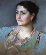 Репродукция картины "portrait of mrs. william chase" художника "чейз уильям меррит"
