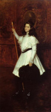 Репродукция картины "girl in white, aka portrait of irene dimock" художника "чейз уильям меррит"