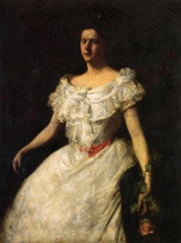 Картина "portrait of a lady with a rose" художника "чейз уильям меррит"