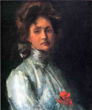 Картина "portrait of a young woman" художника "чейз уильям меррит"