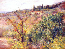Картина "view of fiesole" художника "чейз уильям меррит"