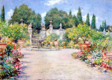 Копия картины "an italian garden" художника "чейз уильям меррит"