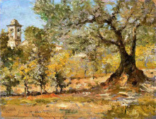 Репродукция картины "olive trees, florence" художника "чейз уильям меррит"