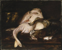 Копия картины "still life, fish" художника "чейз уильям меррит"