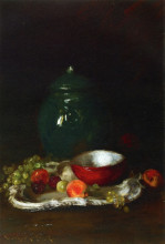 Репродукция картины "the little red bowl" художника "чейз уильям меррит"