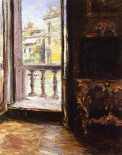 Репродукция картины "a venetian balcony" художника "чейз уильям меррит"