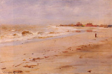 Репродукция картины "coastal view" художника "чейз уильям меррит"