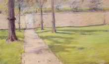 Копия картины "the garden wall" художника "чейз уильям меррит"