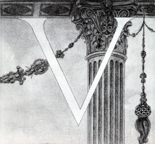 Копия картины "design of initial v" художника "бёрдслей обри"