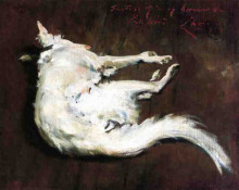 Репродукция картины "a sketch of my hound kuttie" художника "чейз уильям меррит"