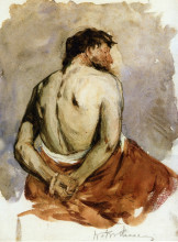 Репродукция картины "back of a male figure" художника "чейз уильям меррит"