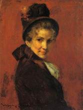 Репродукция картины "portrait of a woman" художника "чейз уильям меррит"