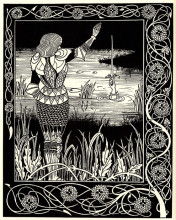 Копия картины "excalibur in the lake" художника "бёрдслей обри"