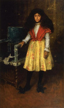 Репродукция картины "portrait of erla howell (little miss h.)" художника "чейз уильям меррит"