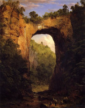 Репродукция картины "the natural bridge, virginia" художника "чёрч фредерик эдвин"