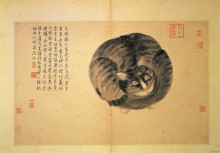 Копия картины "cat (sketches from life)" художника "чжоу шэнь"
