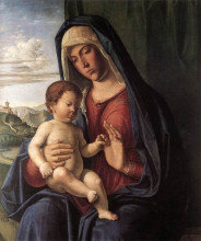 Картина "madonna and child" художника "чима да конельяно"