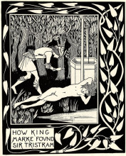 Репродукция картины "how king marke found sir tristram" художника "бёрдслей обри"