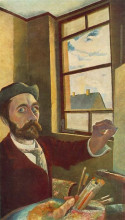 Репродукция картины "self-portrait" художника "чонтвари тивадар костка"