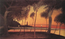 Картина "sunset over the bay of naples" художника "чонтвари тивадар костка"