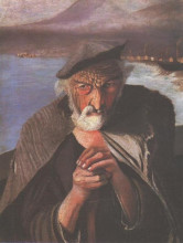 Копия картины "old fisherman" художника "чонтвари тивадар костка"