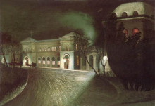 Репродукция картины "the eastern railway station at night" художника "чонтвари тивадар костка"