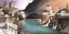 Копия картины "roman bridge at mostar" художника "чонтвари тивадар костка"