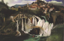 Картина "waterfall at jajce" художника "чонтвари тивадар костка"