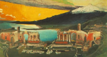 Копия картины "ruins of the ancient theatre of taormina" художника "чонтвари тивадар костка"