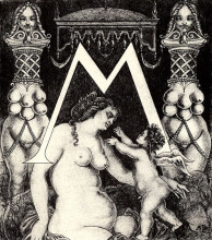 Репродукция картины "initial m for ben jonson his valpone" художника "бёрдслей обри"