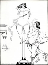 Репродукция картины "juvenal scourging woman" художника "бёрдслей обри"
