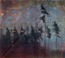 Репродукция картины "лес" художника "чюрлёнис микалоюс"
