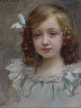 Репродукция картины "portrait de jeune fille" художника "шабас поль эмиль"
