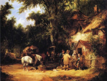 Репродукция картины "at the bell inn, cadnam, new forest" художника "шайер уильям"