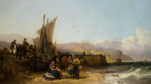Репродукция картины "bargaining for the catch" художника "шайер уильям"