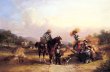 Репродукция картины "harvesters resting" художника "шайер уильям"
