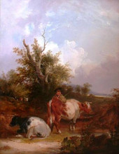 Копия картины "the cowherd" художника "шайер уильям"