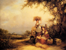 Репродукция картины "the gleaners shirley, hants" художника "шайер уильям"