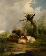 Картина "landscape with cattle" художника "шайер уильям"