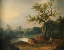 Копия картины "landscape with figures on a path" художника "шайер уильям"